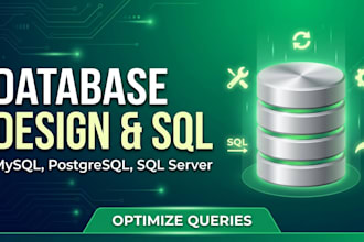 design and optimize databases mysql, postgresql, sql server
