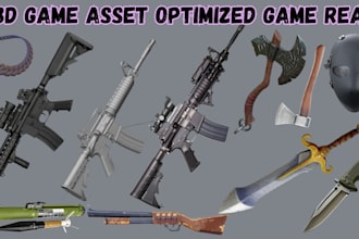 create stylize shotgun axe sword packs gun prop game asset optimize game ready