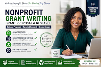 do nonprofit grant writing, grant proposal and grant research, grant
