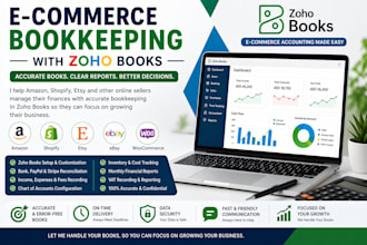 handle zoho books bookkeeping for your online store, amazon, shopify, etsy