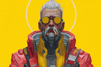 make a cyberpunk character art