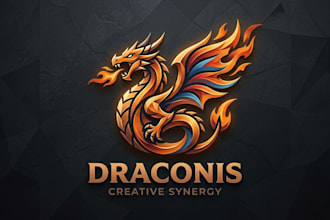 design a powerful and striking dragon logo for your brand