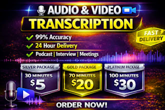 transcribe audio and video to text with timestamps in 24 hours accurately