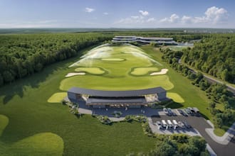 design golf club resort,master plan development, bunker layout,aerial landscape