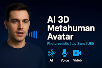 do 3d photorealistic ai avatar voice metahuman virtual sales agent unreal engine