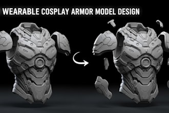 design wearable armor for cosplay 3d model 3d weapon 3d armor for 3d printing
