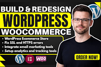 build or redesign wordpress woocommerce ecommerce store with responsive seo
