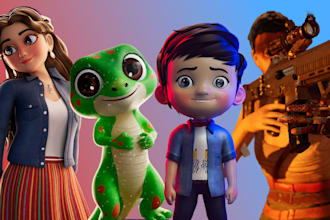 do 3d character modelling, 3d cartoon character