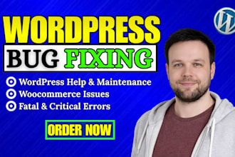fix wordpress bugs, fix woocommerce issues and provide maintenance support