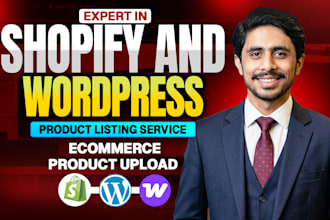 do shopify and wordpress product listing and bulk product upload