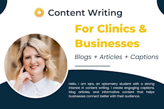 write content for clinics and small businesses