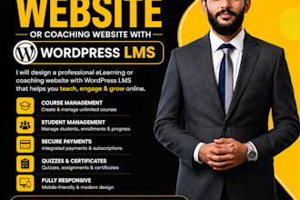 do elearning website or coaching website with wordpress lms
