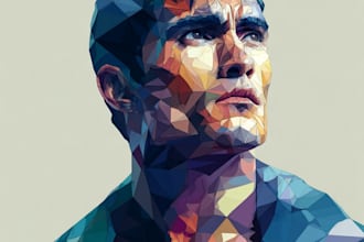 made geomatric and polygonal low poly vector illustrations