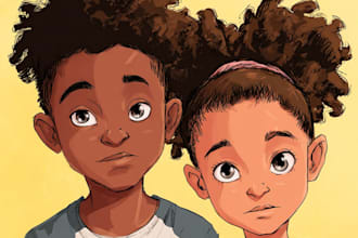 llustrate african american illustrations for children story