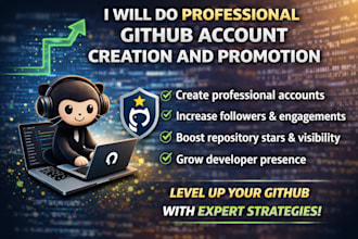 do professional github account creation and promotion