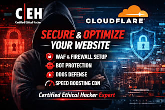 setup cloudflare security, waf, bot protection and speed optimization