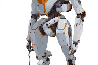 draw amazing character mecha robot illustration