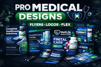 design medical logo, flyers and flexes
