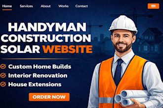 construction, plumbing, electrician, solar, appliance repair, handyman website