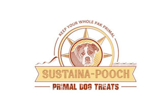 made an enticing top quality logo for a new primal dog treat
