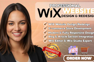 design and develop wix website, wix ecommerce web, wix landing page, wix studio