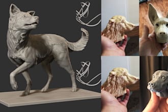 sculpt 3d animal model stl file zbrush for 3d printing creature design 3d dog
