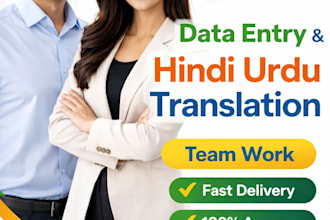 do data entry, copy paste and hindi urdu translation