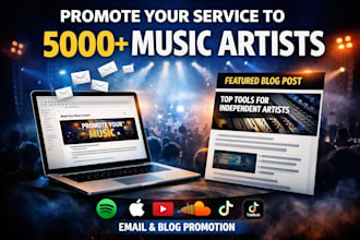 promote your music service to 8000  active artists