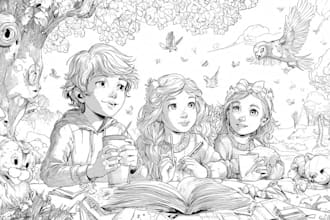 create coloring book pages illustration