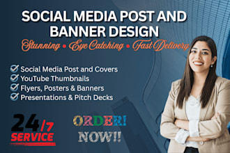 create professional youtube thumbnail, social media post and banner design