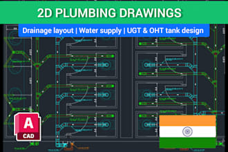 draw drainage plan and water supply layout in autocad