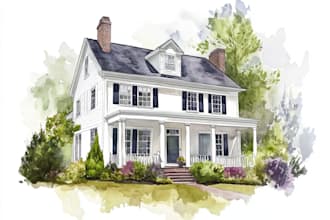 paint watercolor house portrait