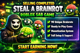 sell you a completed steal a brainrot game, roblox sab game with 90 brainrots