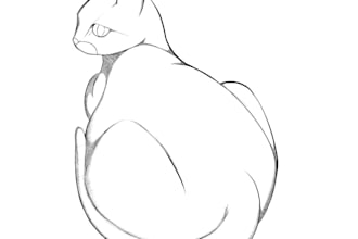 draw a simple line art of any person or animal