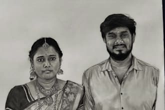 draw realistic graphite portrait from your photo