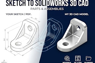 create solidworks 3d cad parts and assemblies