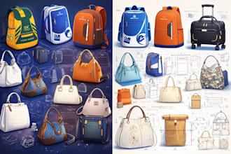 design handbag tote bag backpack wallets duffle bag tech packs with drawings