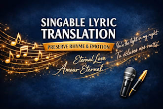 translate song lyrics, adapt lyrics for singable flow and rhyme