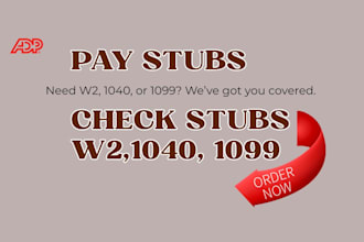 prepare fast w2, paystub, adp paystub, paycheck, stubs