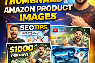 design youtube thumbnails and amazon product images