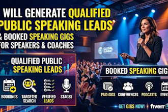 provide public speaking leads, event leads, and podcast guest opportunities