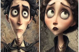 draw you in tim burton custom portrait
