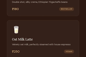 create a modern website for restaurant cafe or local business