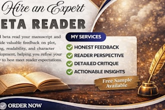 beta read and critique your fantasy romance or fiction novel