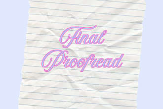 do one last proofread of your manuscript, building my portfolio for low cost