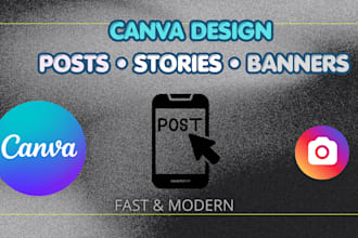 design posts, stories and banners in canva
