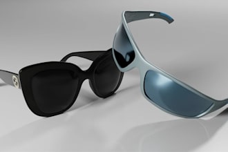 design 2d and 3d sunglasses, eyewear luxury eyeglass brand by your concept