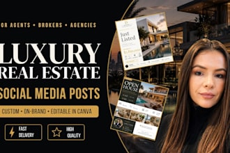 design luxury real estate social media posts in canva