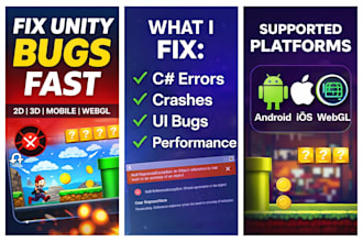fix unity 2d 3d game bugs errors and optimize performance