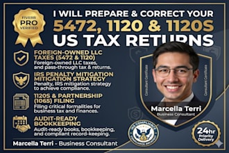 prepare form 5472 and 1120 for your foreign owned US llc